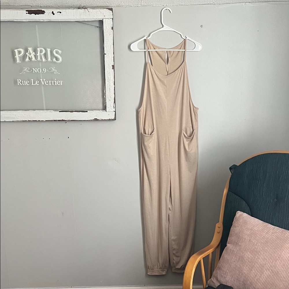 Source Unknown Beige Jumpsuit